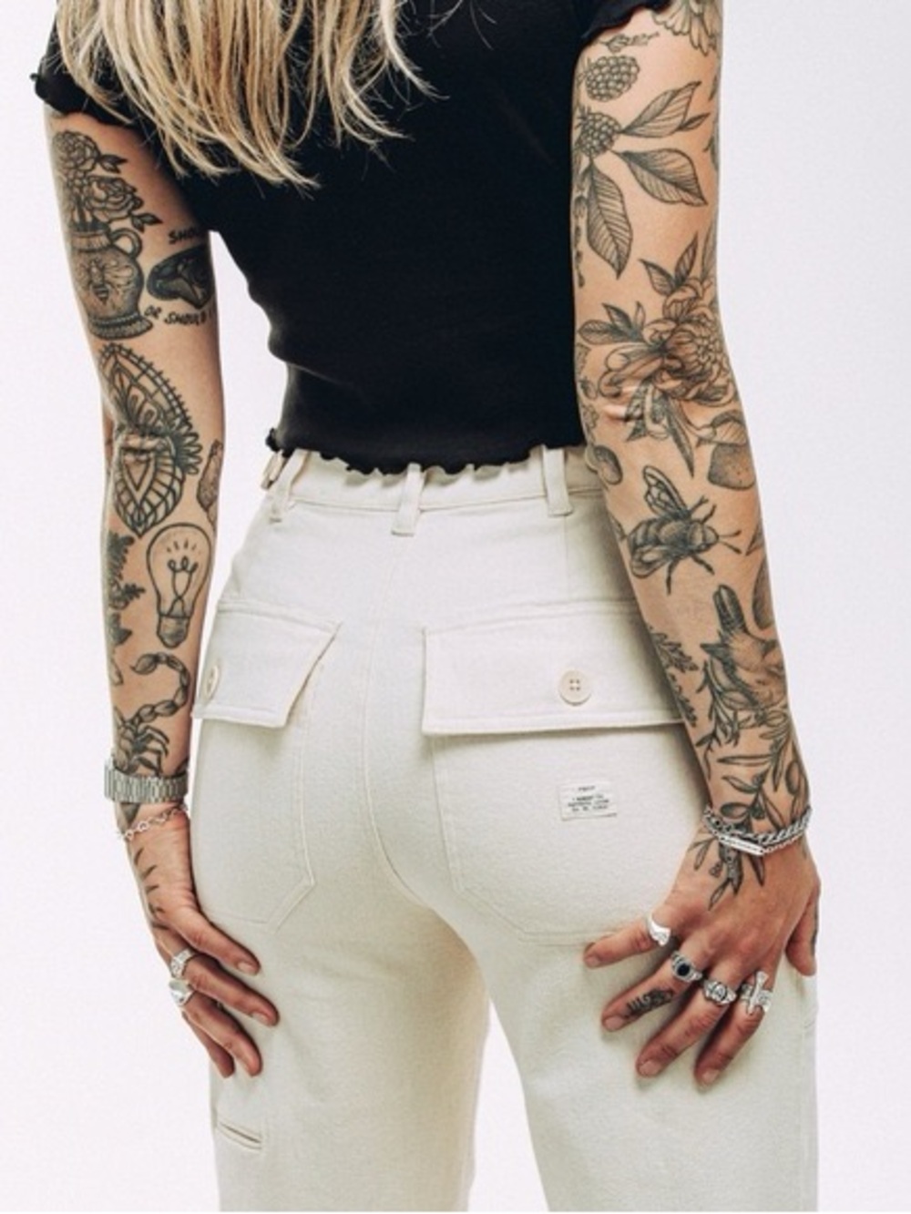 P&Co Fatigue pants in Ecru